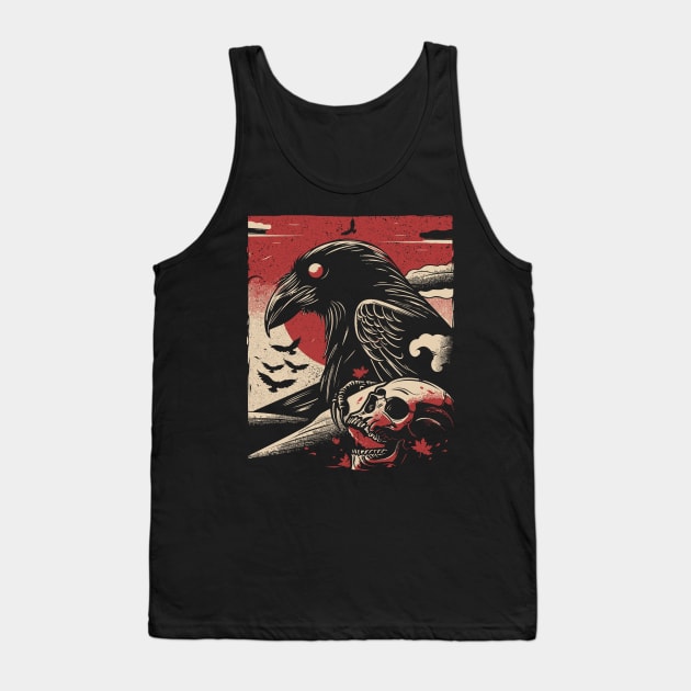 Crow and Skull Tank Top by Yopi